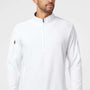 Adidas Mens Performance UPF 50+ 1/4 Zip Sweatshirt w/ Pocket - White