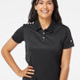 Adidas Womens 3 Stripes UPF 50+ Short Sleeve Polo Shirt - Black - NEW