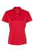 Adidas A325 Womens 3 Stripes UPF 50+ Short Sleeve Polo Shirt Collegiate Red/Black Flat Front