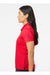 Adidas A325 Womens 3 Stripes UPF 50+ Short Sleeve Polo Shirt Collegiate Red/Black Model Side