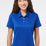 Adidas Womens 3 Stripes UPF 50+ Short Sleeve Polo Shirt - Collegiate Royal Blue/Grey - NEW