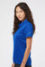 Adidas A325 Womens 3 Stripes UPF 50+ Short Sleeve Polo Shirt Collegiate Royal Blue/Grey Model Side