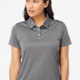 Adidas Womens 3 Stripes UPF 50+ Short Sleeve Polo Shirt - Grey/Black - NEW