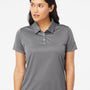 Adidas Womens 3 Stripes UPF 50+ Short Sleeve Polo Shirt - Grey/Black - NEW