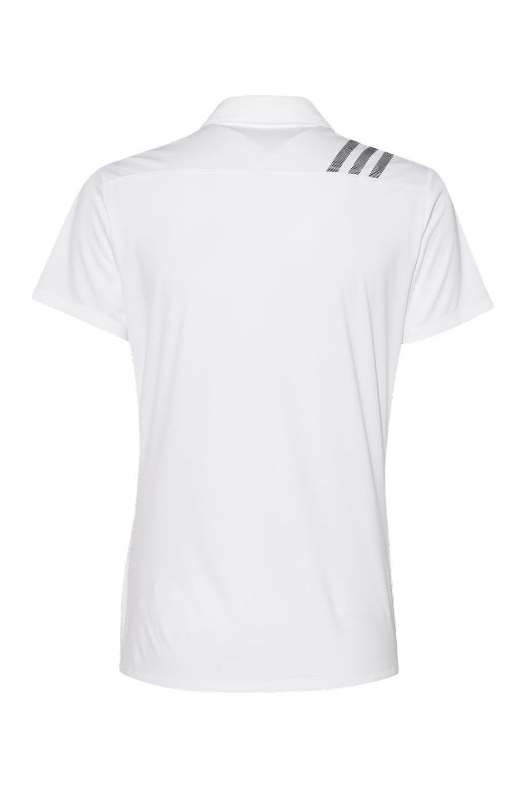 Adidas A325 Womens 3 Stripes UPF 50+ Short Sleeve Polo Shirt White Flat Back