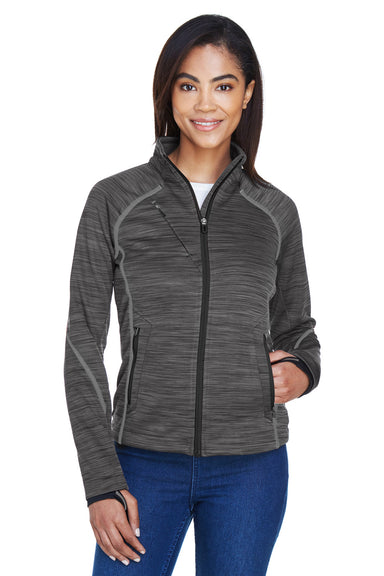 North End 78697 Womens Sport Red Flux Full Zip Jacket Carbon Grey/Black Model Front