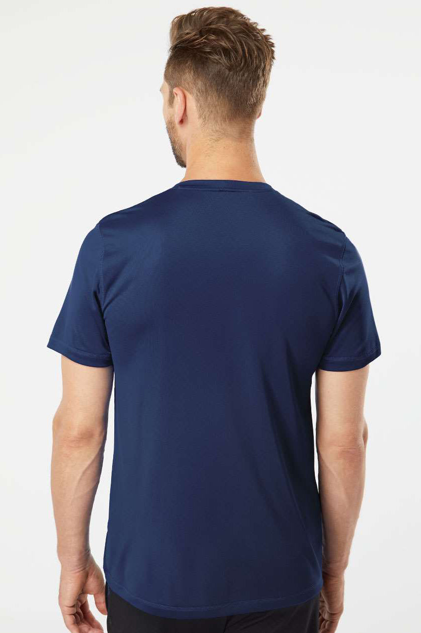 Adidas A376 Mens Short Sleeve Crewneck T-Shirt Collegiate Navy Blue Model Back