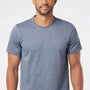 Adidas Mens UPF 50+ Short Sleeve Crewneck T-Shirt - Heather Collegiate Navy Blue - NEW