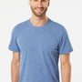 Adidas Mens UPF 50+ Short Sleeve Crewneck T-Shirt - Heather Collegiate Royal Blue - NEW