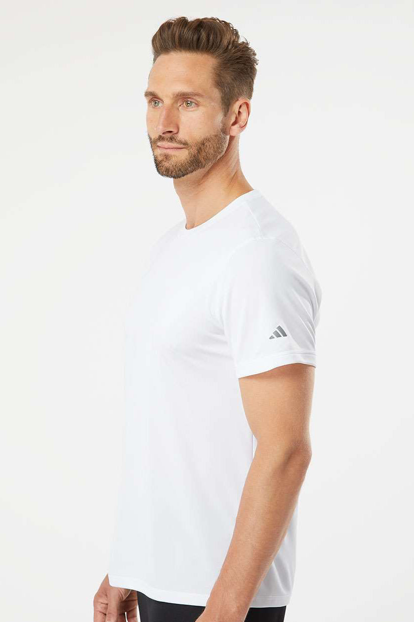 Adidas A376 Mens Short Sleeve Crewneck T-Shirt White Model Side