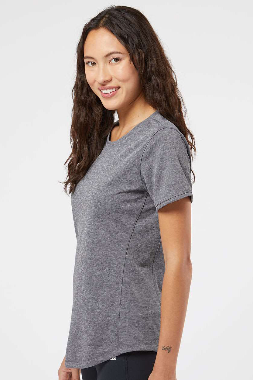 Adidas A377 Womens Short Sleeve Crewneck T-Shirt Heather Black Model Side