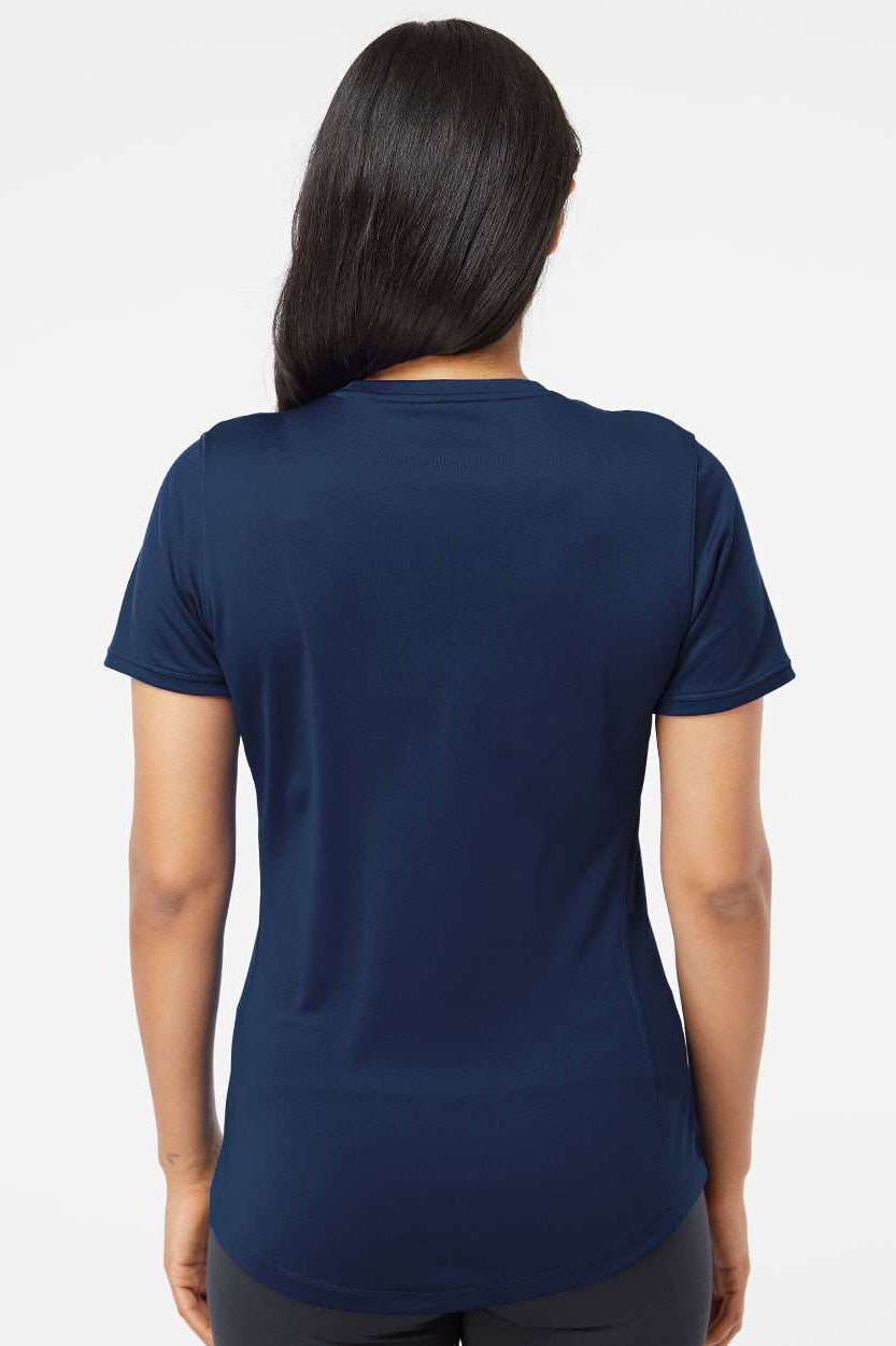 Adidas A377 Womens Short Sleeve Crewneck T-Shirt Collegiate Navy Blue Model Back