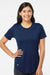 Adidas A377 Womens UPF 50+ Short Sleeve Crewneck T-Shirt Collegiate Navy Blue Model Front