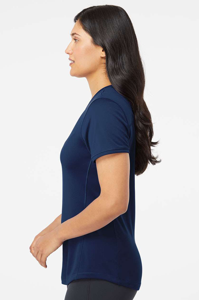 Adidas A377 Womens UPF 50+ Short Sleeve Crewneck T-Shirt Collegiate Navy Blue Model Side