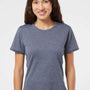 Adidas Womens UPF 50+ Short Sleeve Crewneck T-Shirt - Heather Collegiate Navy Blue - NEW