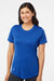 Adidas A377 Womens UPF 50+ Short Sleeve Crewneck T-Shirt Collegiate Royal Blue Model Front