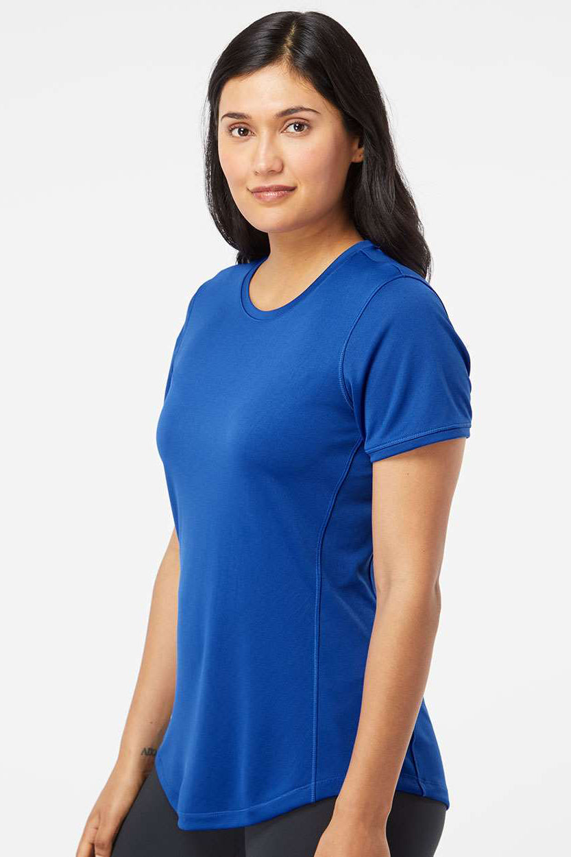 Adidas A377 Womens Short Sleeve Crewneck T-Shirt Collegiate Royal Blue Model Side