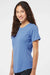 Adidas A377 Womens Short Sleeve Crewneck T-Shirt Heather Collegiate Royal Blue Model Side
