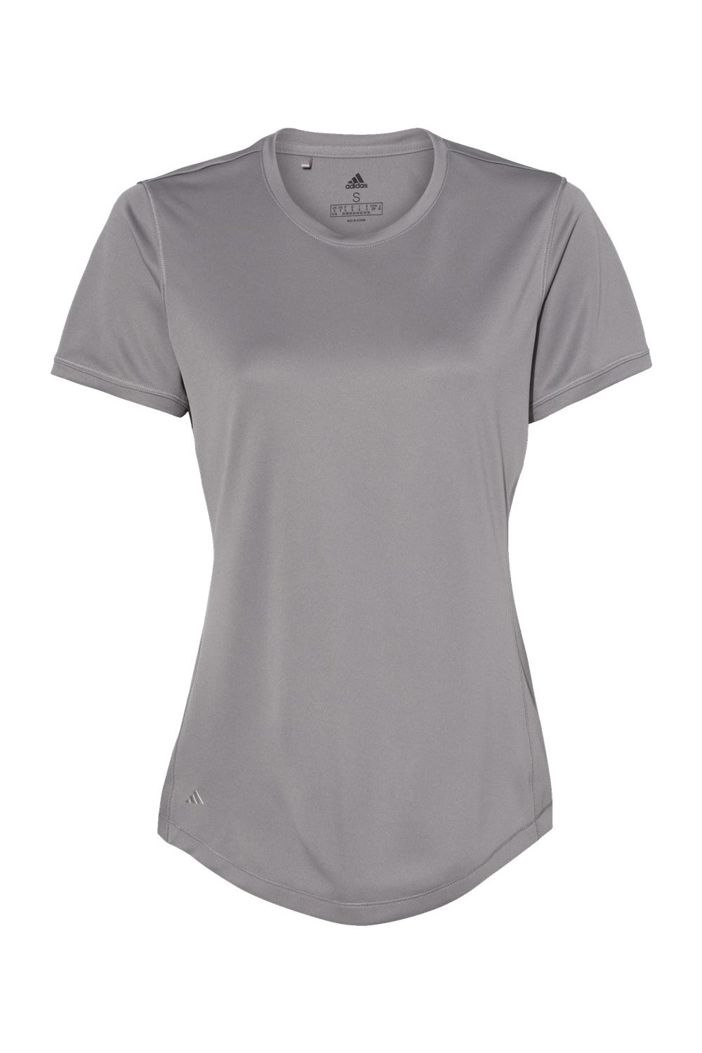 Adidas A377 Womens UPF 50+ Short Sleeve Crewneck T-Shirt Grey Flat Front