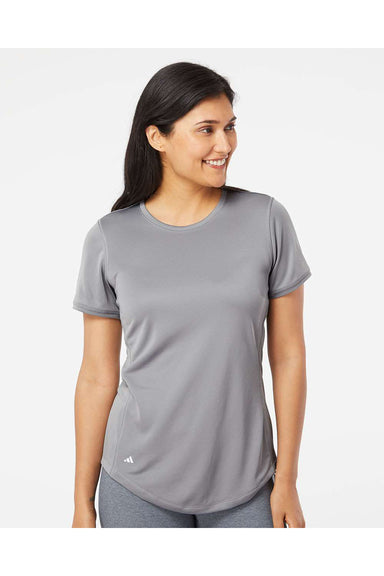 Adidas A377 Womens Short Sleeve Crewneck T-Shirt Grey Model Front