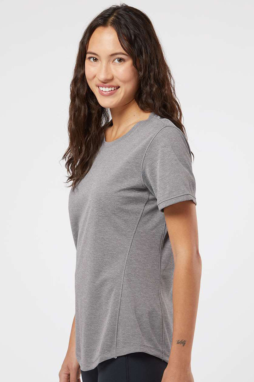 Adidas A377 Womens Short Sleeve Crewneck T-Shirt Heather Grey Model Side