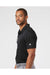 Adidas A324 Mens 3 Stripes Short Sleeve Polo Shirt Black/White Model Side