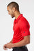Adidas A324 Mens 3 Stripes UPF 50+ Short Sleeve Polo Shirt Collegiate Red/Black Model Side