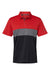 Adidas A236 Mens Merch Block Short Sleeve Polo Shirt Collegiate Red/Grey/Black Flat Front
