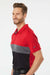 Adidas A236 Mens Merch Block UPF 50+ Short Sleeve Polo Shirt Collegiate Red/Grey/Black Model Side