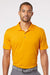 Adidas A230 Mens Performance Short Sleeve Polo Shirt Collegiate Gold Model Front