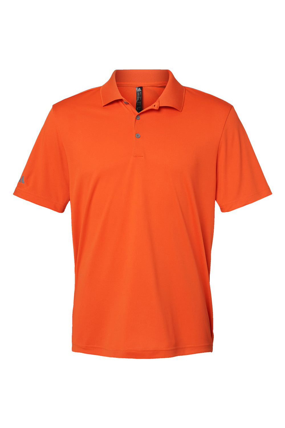 Adidas A230 Mens Performance UPF 50+ Short Sleeve Polo Shirt Orange Flat Front