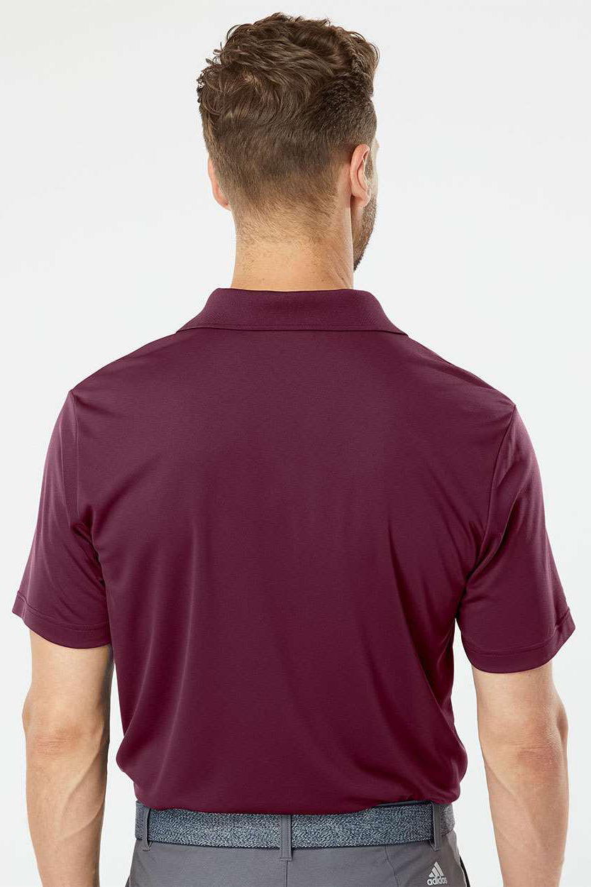 Adidas A230 Mens Performance UPF 50+ Short Sleeve Polo Shirt Maroon Model Back