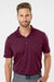 Adidas A230 Mens Performance UPF 50+ Short Sleeve Polo Shirt Maroon Model Front