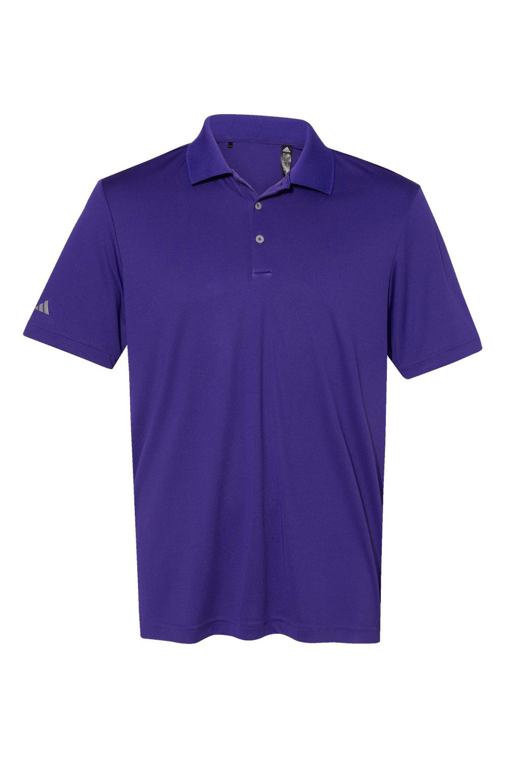Adidas A230 Mens Performance UPF 50+ Short Sleeve Polo Shirt Collegiate Purple Flat Front