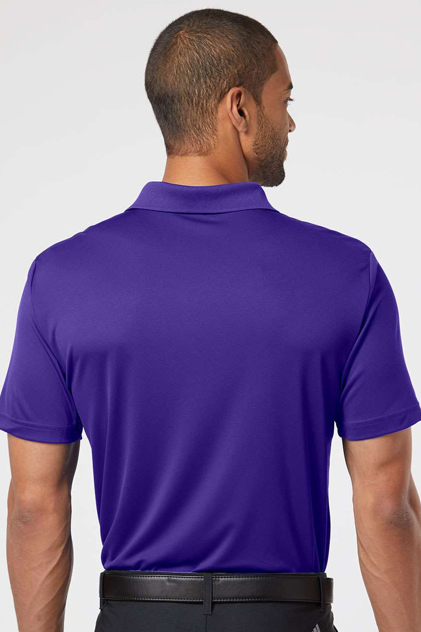 Adidas A230 Mens Performance UPF 50+ Short Sleeve Polo Shirt Collegiate Purple Model Back