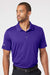 Adidas A230 Mens Performance UPF 50+ Short Sleeve Polo Shirt Collegiate Purple Model Front
