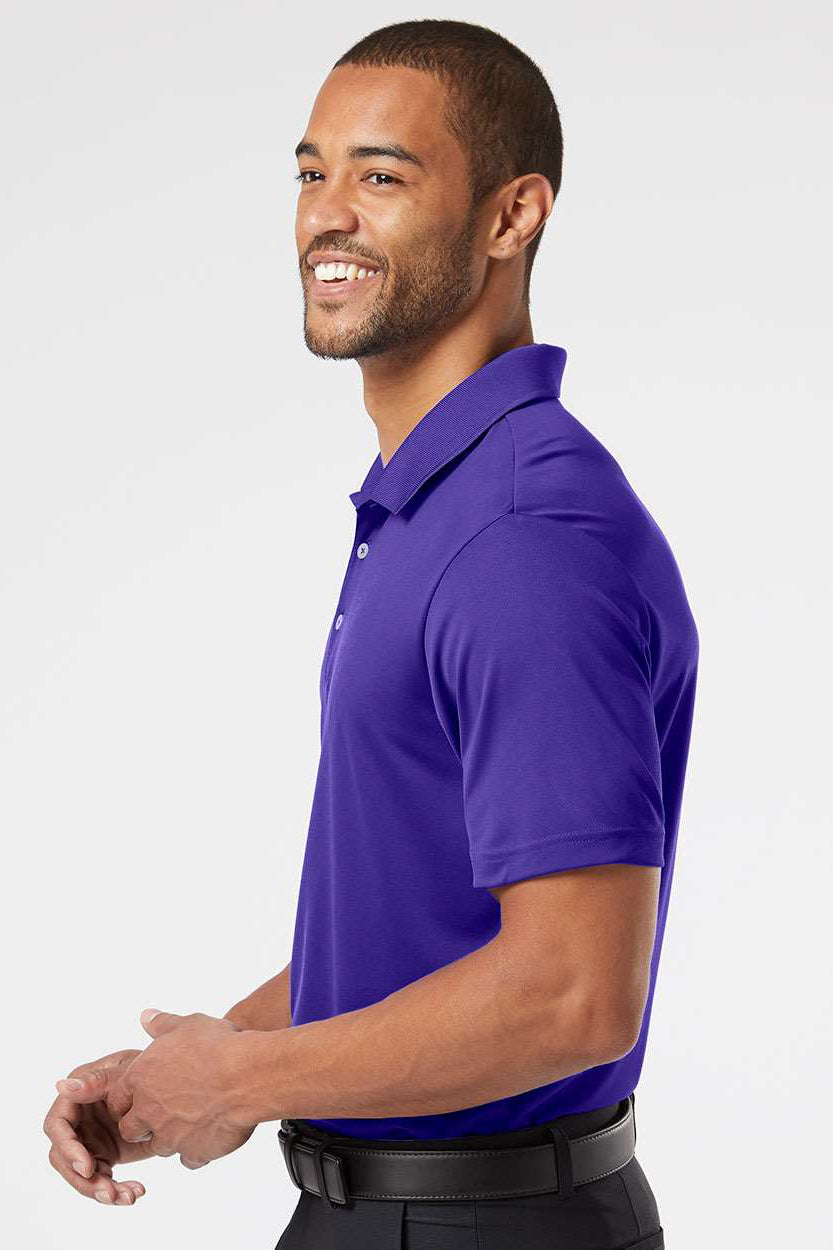 Adidas A230 Mens Performance Short Sleeve Polo Shirt Collegiate Purple Model Side