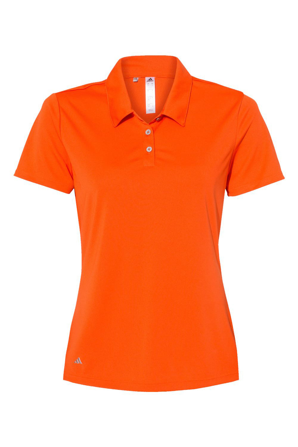 Adidas A231 Womens Performance UPF 50+ Short Sleeve Polo Shirt Orange Flat Front