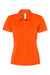 Adidas A231 Womens Performance Short Sleeve Polo Shirt Orange Flat Front