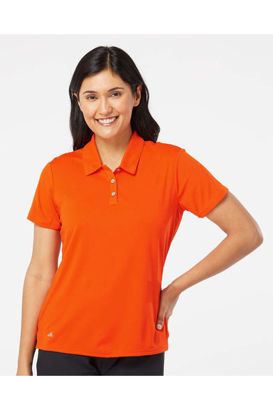 Adidas A231 Womens Performance Short Sleeve Polo Shirt Orange Model Front