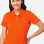 Adidas Womens Performance UPF 50+ Short Sleeve Polo Shirt - Orange - NEW