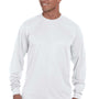 Augusta Sportswear Mens Moisture Wicking Long Sleeve Crewneck T-Shirt - White