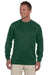 Augusta Sportswear 788 Mens Moisture Wicking Long Sleeve Crewneck T-Shirt Dark Green Model Front