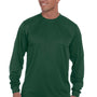 Augusta Sportswear Mens Moisture Wicking Long Sleeve Crewneck T-Shirt - Dark Green