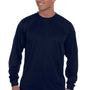 Augusta Sportswear Mens Moisture Wicking Long Sleeve Crewneck T-Shirt - Navy Blue