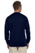 Augusta Sportswear 788 Mens Moisture Wicking Long Sleeve Crewneck T-Shirt Navy Blue Model Back