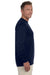 Augusta Sportswear 788 Mens Moisture Wicking Long Sleeve Crewneck T-Shirt Navy Blue Model Side