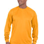 Augusta Sportswear Mens Moisture Wicking Long Sleeve Crewneck T-Shirt - Gold
