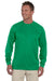 Augusta Sportswear 788 Mens Moisture Wicking Long Sleeve Crewneck T-Shirt Kelly Green Model Front