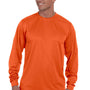 Augusta Sportswear Mens Moisture Wicking Long Sleeve Crewneck T-Shirt - Orange